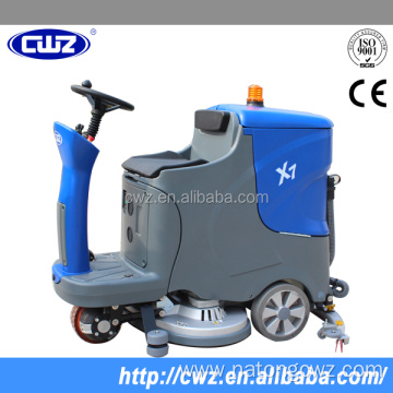 Driving type dual brush electric floor cleaning machine